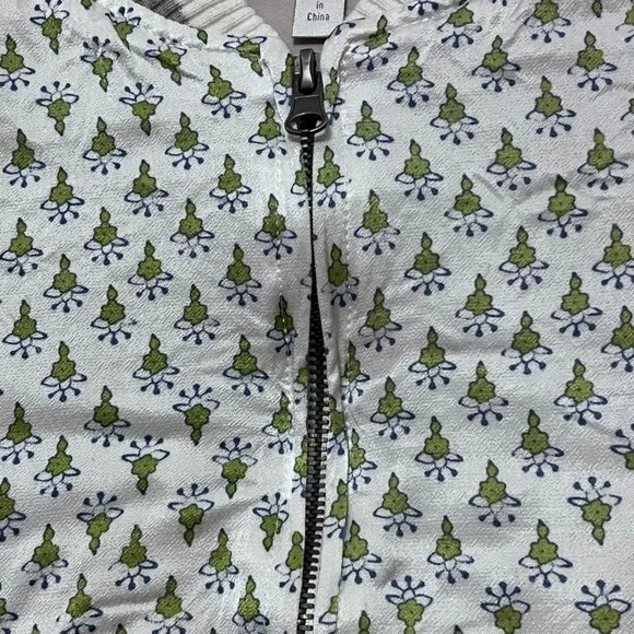 Anthropologie Tiny Editions‎ Amber floral satin embroidered bomber jacket Sz L